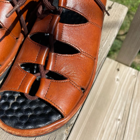 RIEKER Brown leather sandals - Picture 5 of 8